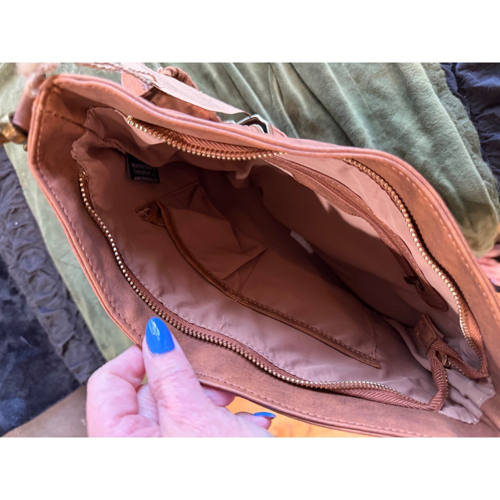 NWT catchfly Southwestern Embroidered Leather Crossbody Bag Brown Desert Boho - Picture 11 of 14